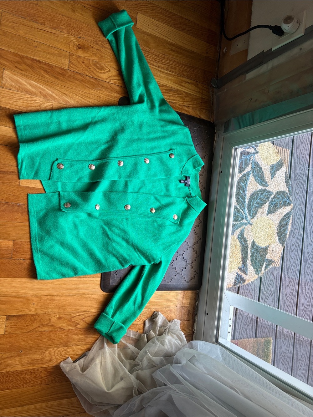 Jones New York Emerald Green Double-Breasted Blazer